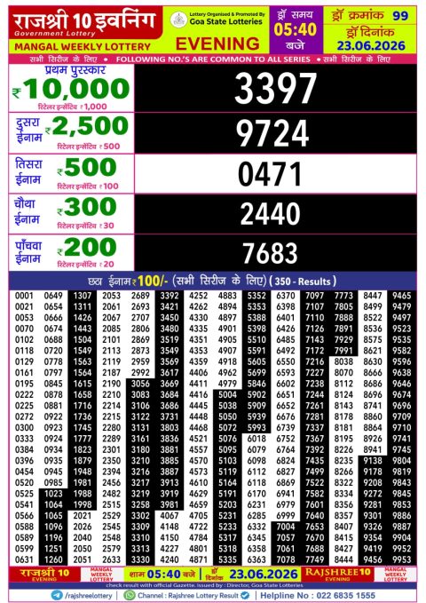 Everest Result Today Dear Lottery Chart