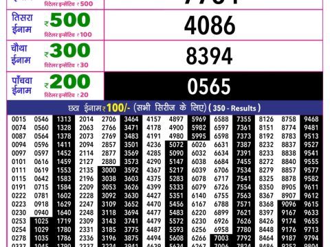 Rajshree 10 Evening Weekly Lottery 5.40pm Result 24.06.26 Everest Result Today Dear Lottery Chart