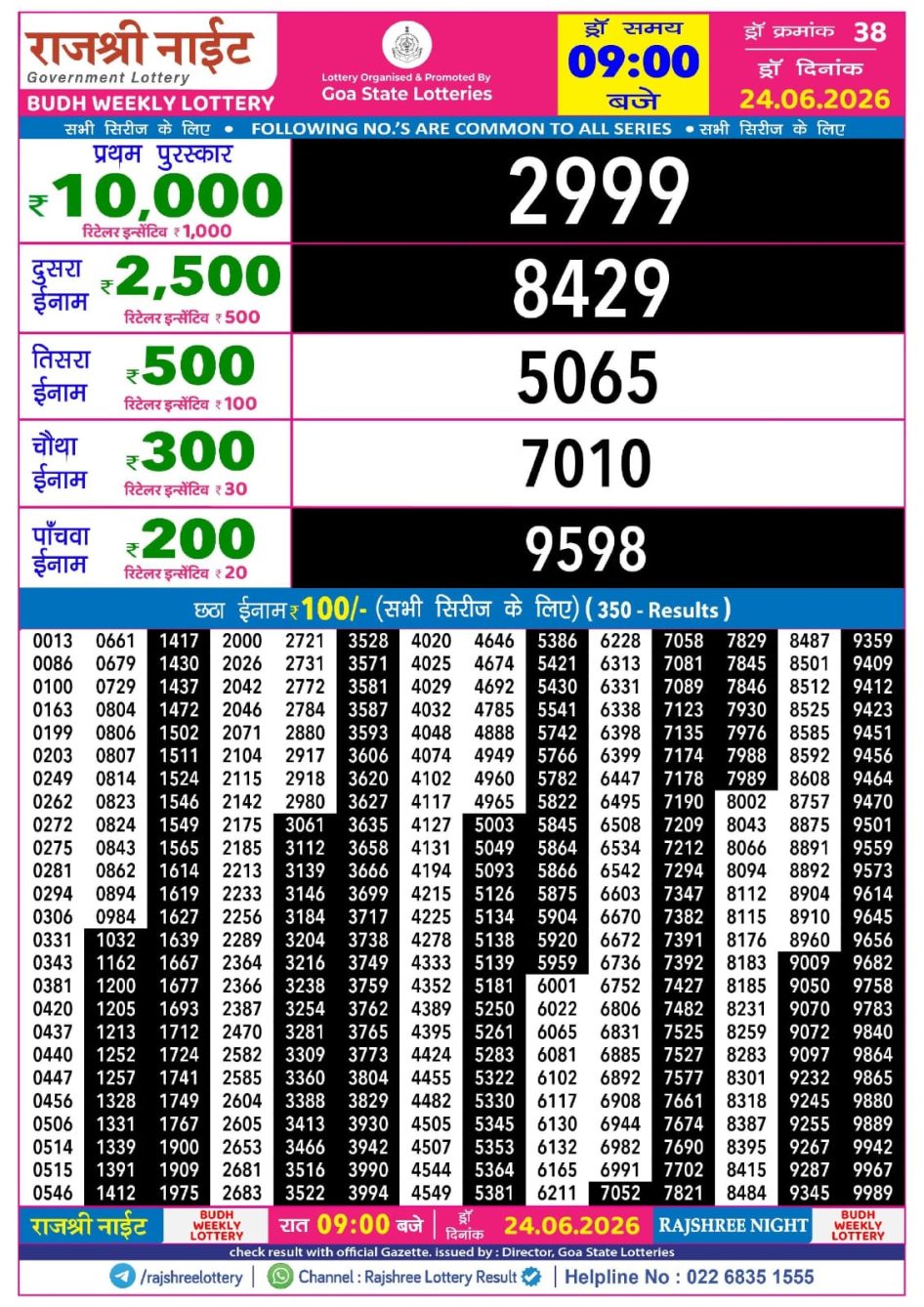 Everest Result Today Dear Lottery Chart