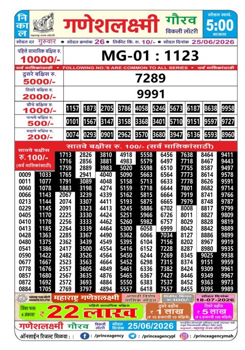 Everest Result Today Dear Lottery Chart