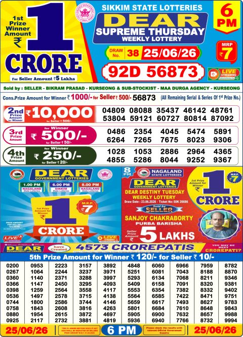 Everest Result Today Dear Lottery Chart