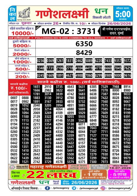 Everest Result Today Dear Lottery Chart