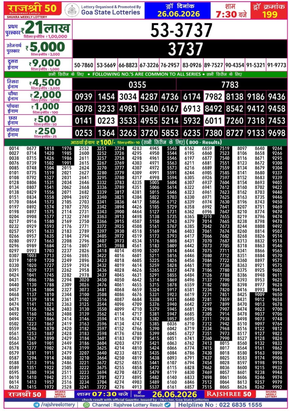 Everest Result Today Dear Lottery Chart