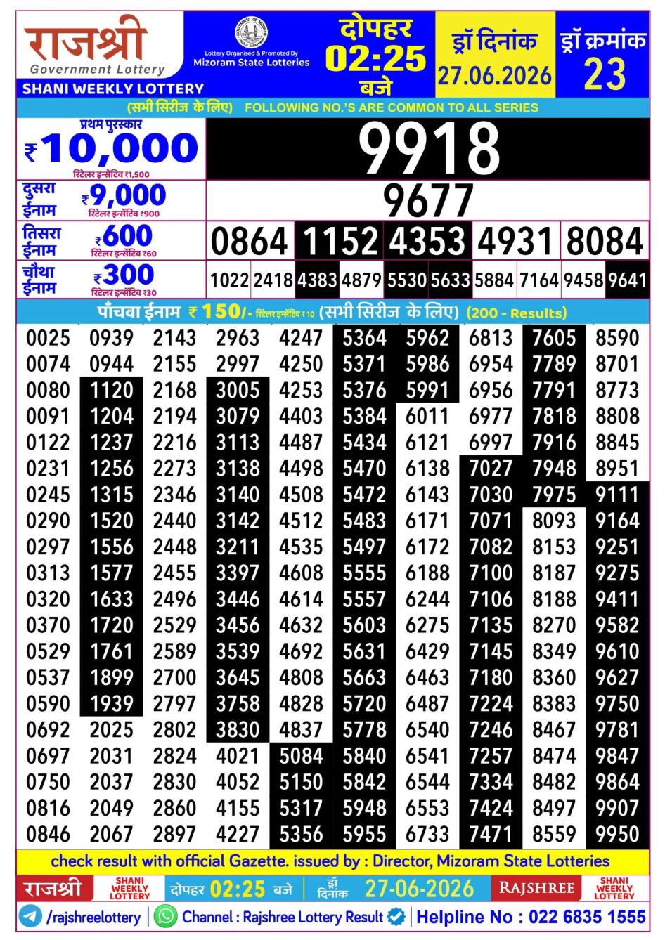 Everest Result Today Dear Lottery Chart