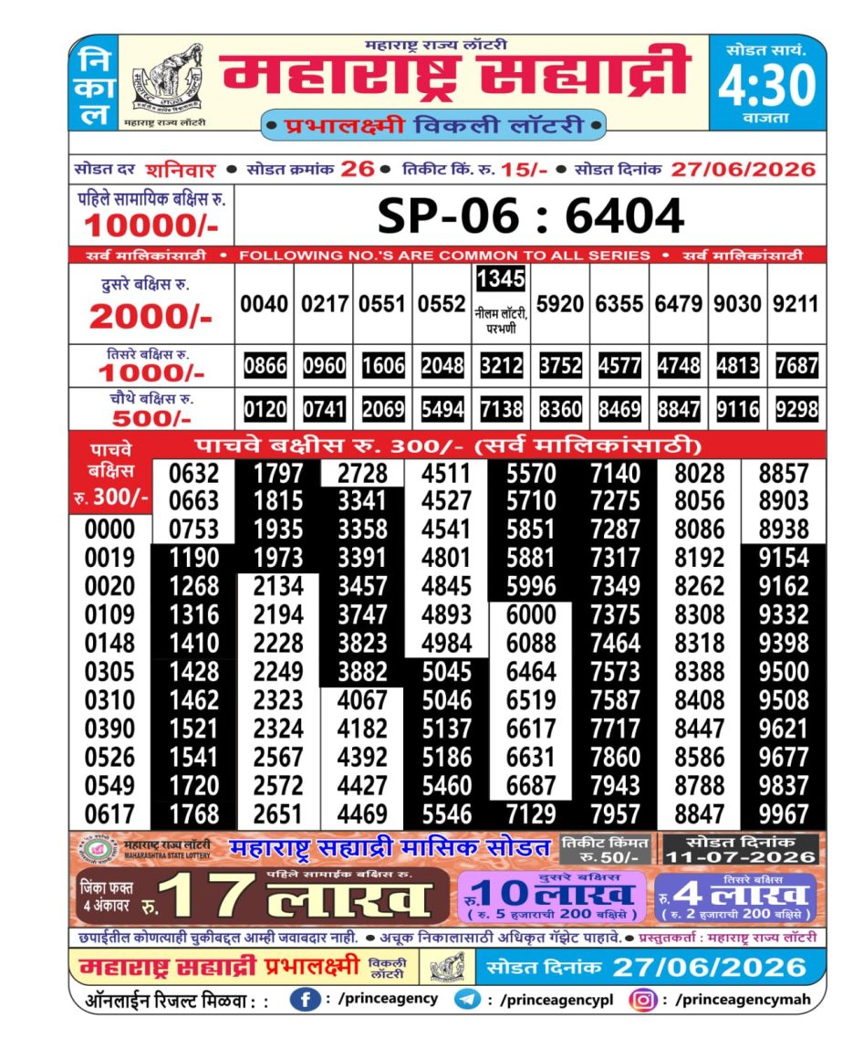 Everest Result Today Dear Lottery Chart
