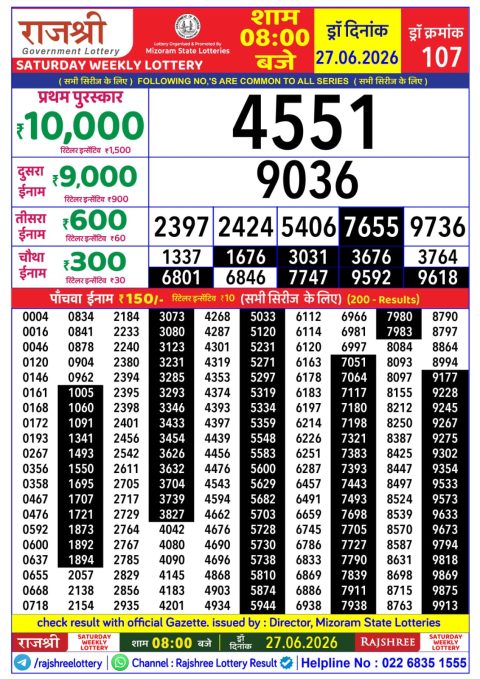 Everest Result Today Dear Lottery Chart