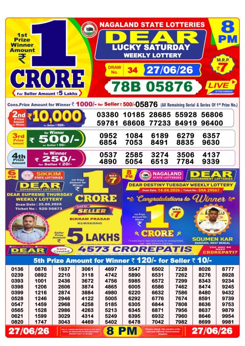 Everest Result Today Dear Lottery Chart