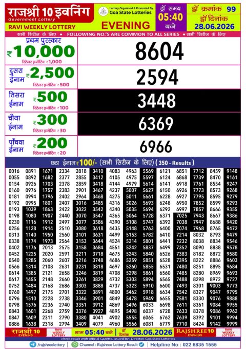 Everest Result Today Dear Lottery Chart