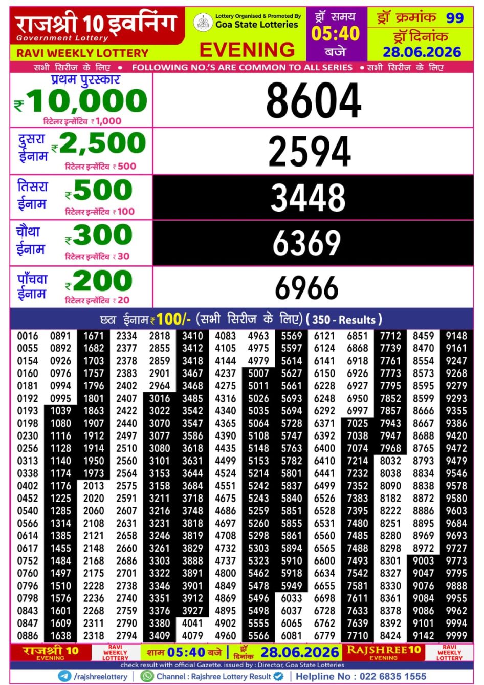 Everest Result Today Dear Lottery Chart
