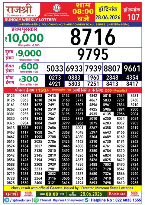 Everest Result Today Dear Lottery Chart