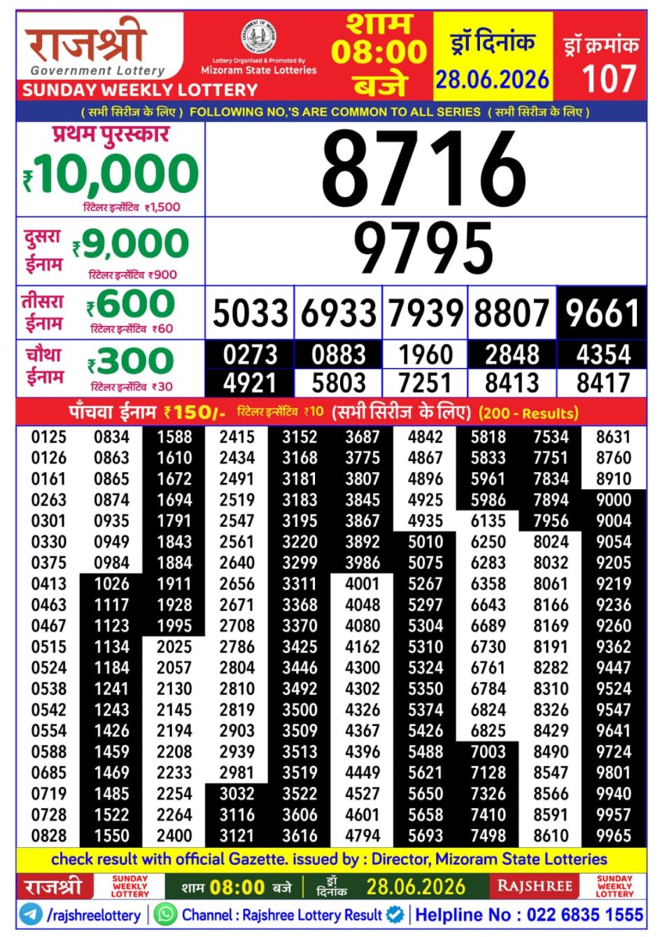 Everest Result Today Dear Lottery Chart