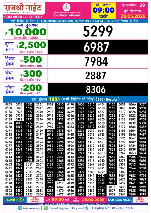 Everest Result Today Dear Lottery Chart