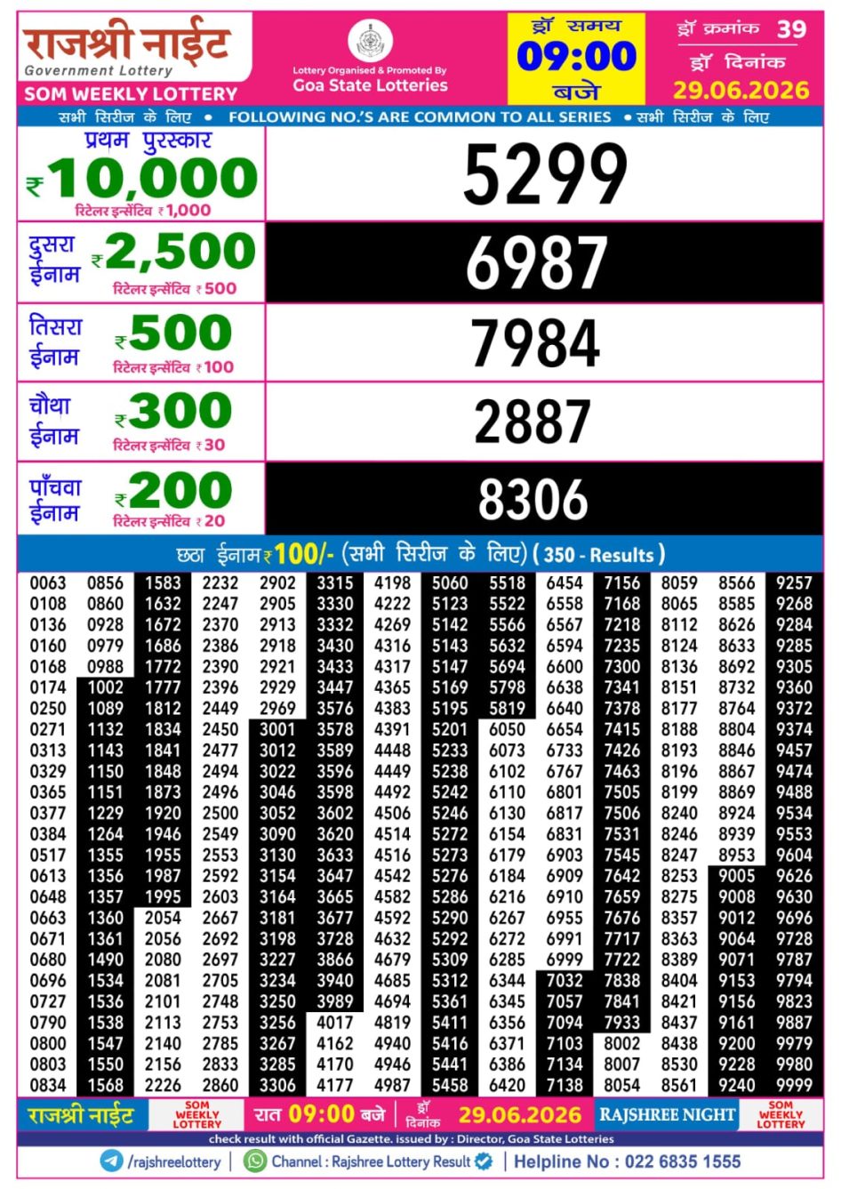Everest Result Today Dear Lottery Chart