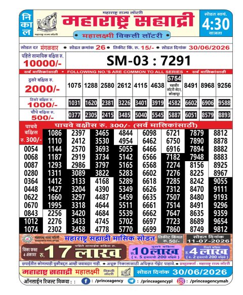 Everest Result Today Dear Lottery Chart