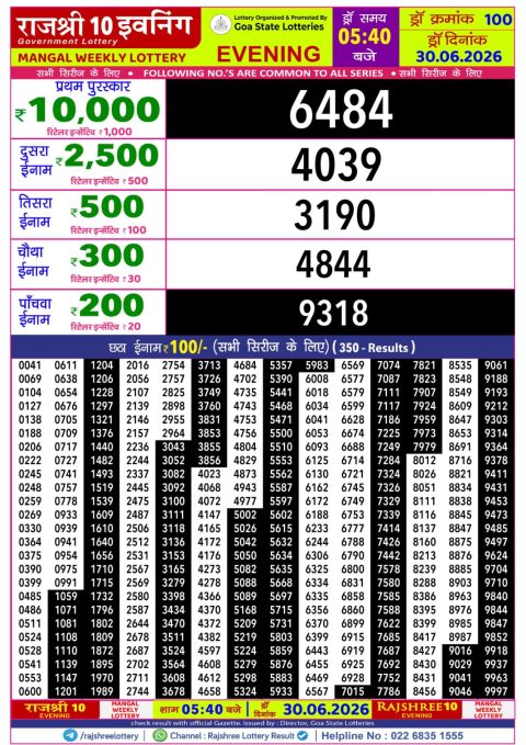 Everest Result Today Dear Lottery Chart