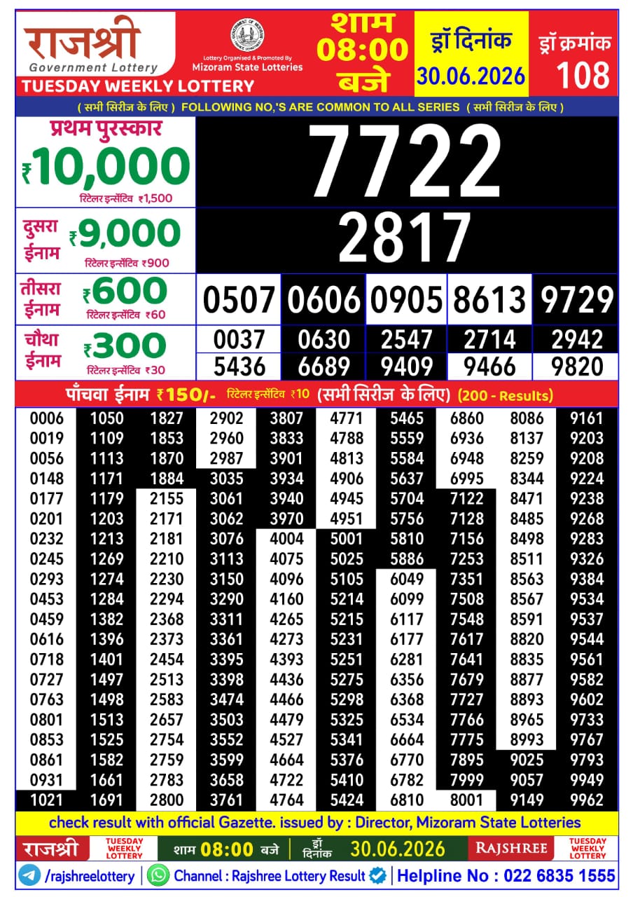 Everest Result Today Dear Lottery Chart