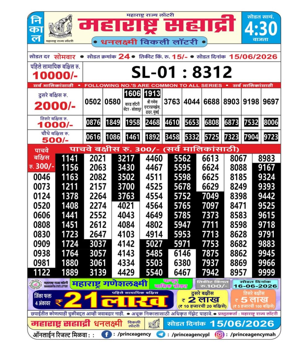 Everest Result Today Dear Lottery Chart