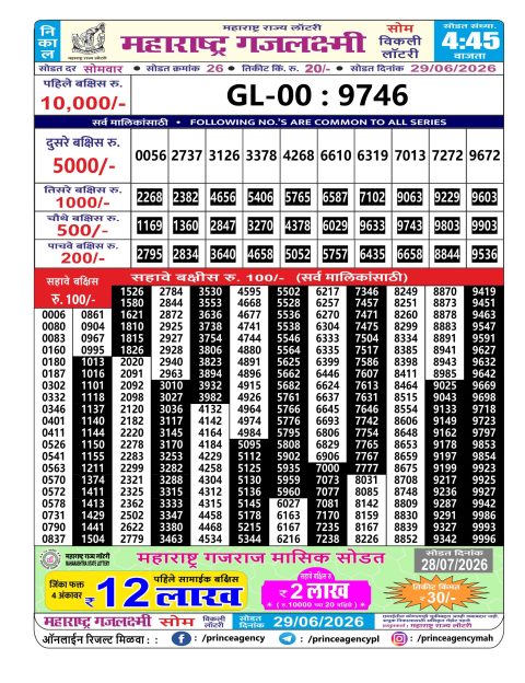 Everest Result Today Dear Lottery Chart
