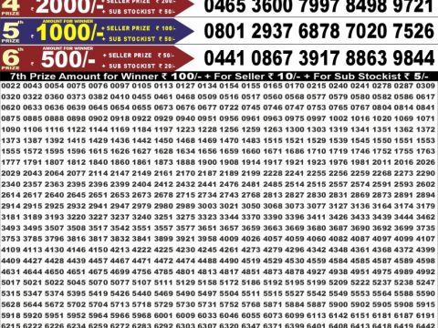 Everest Result Today Dear Lottery Chart