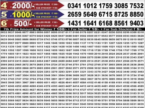 Everest Result Today Dear Lottery Chart
