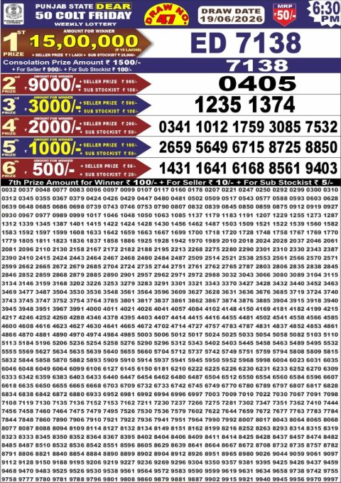 Everest Result Today Dear Lottery Chart