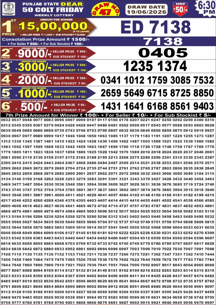 Everest Result Today Dear Lottery Chart