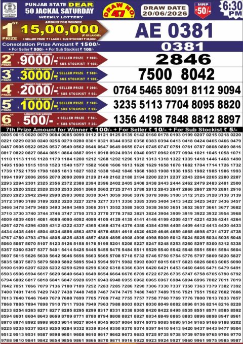 Everest Result Today Dear Lottery Chart