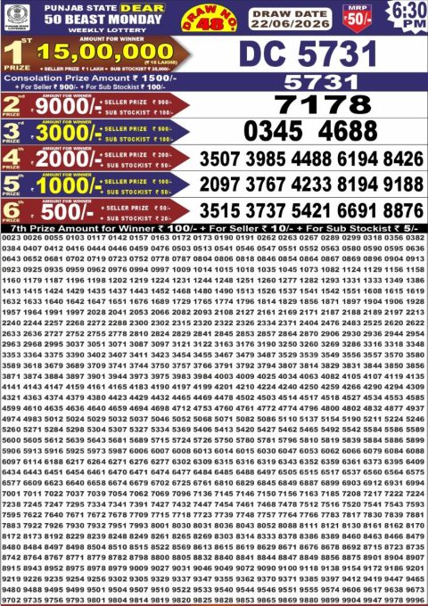 Everest Result Today Dear Lottery Chart