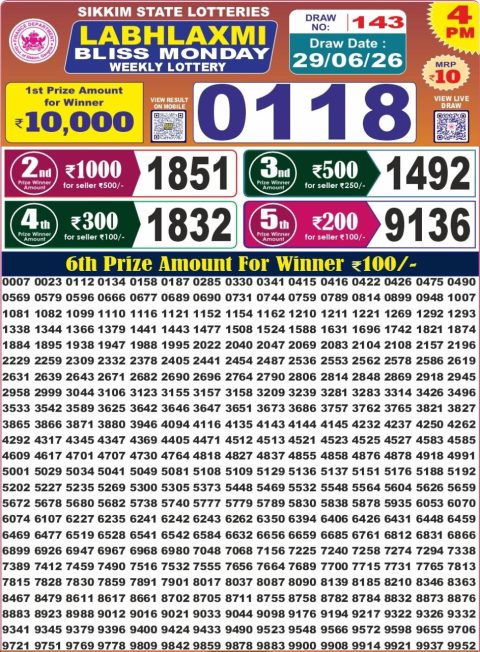 Everest Result Today Dear Lottery Chart