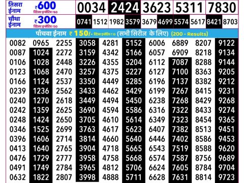 Everest Result Today Dear Lottery Chart