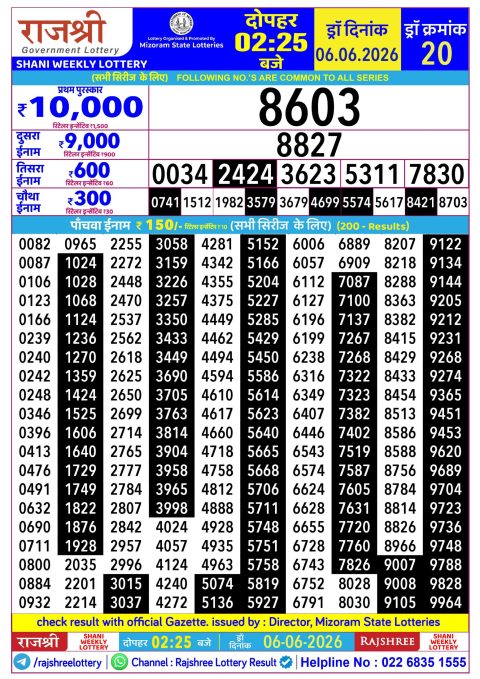 Everest Result Today Dear Lottery Chart