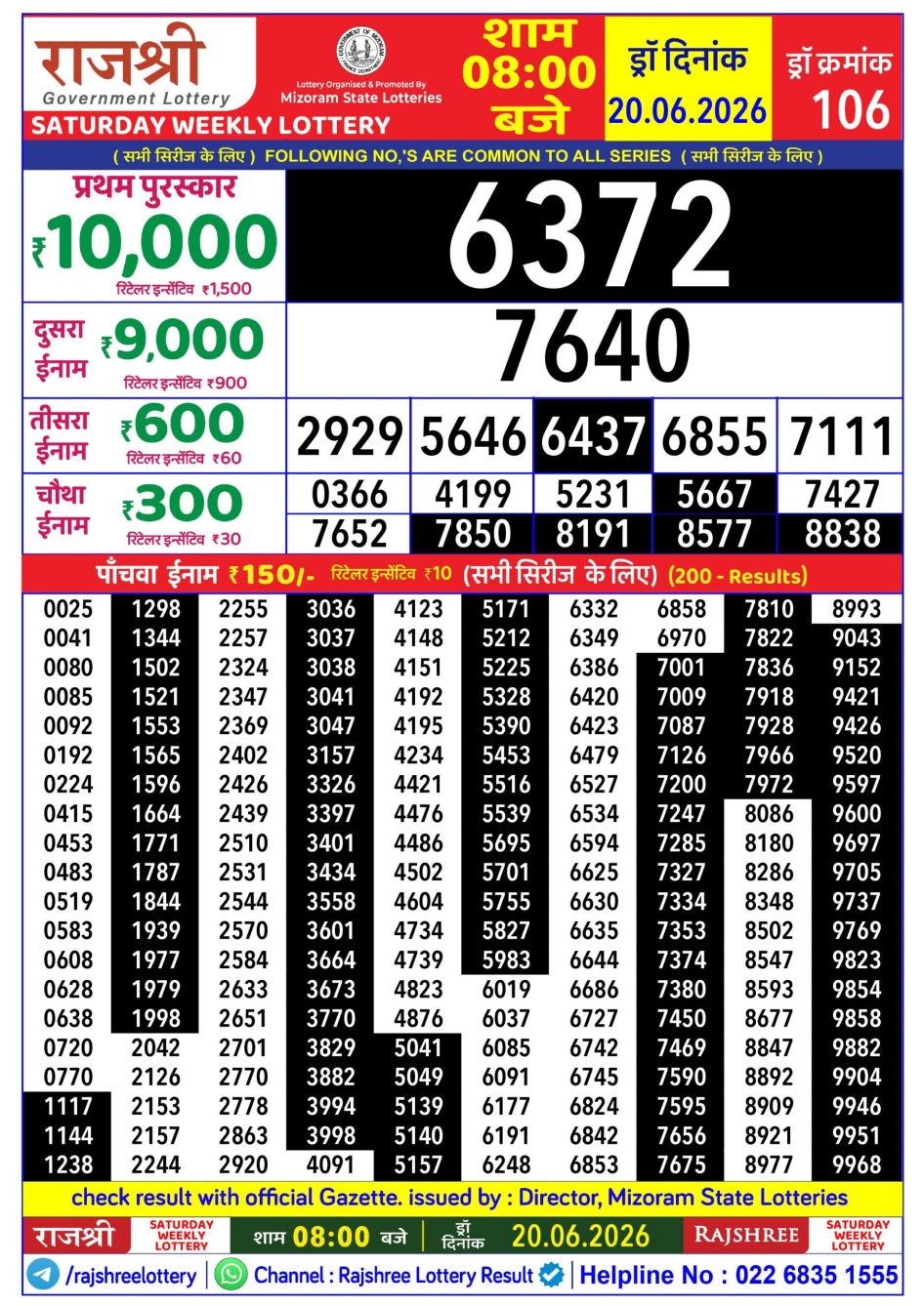 Everest Result Today Dear Lottery Chart