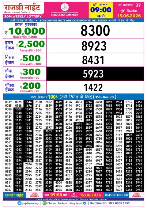 Everest Result Today Dear Lottery Chart