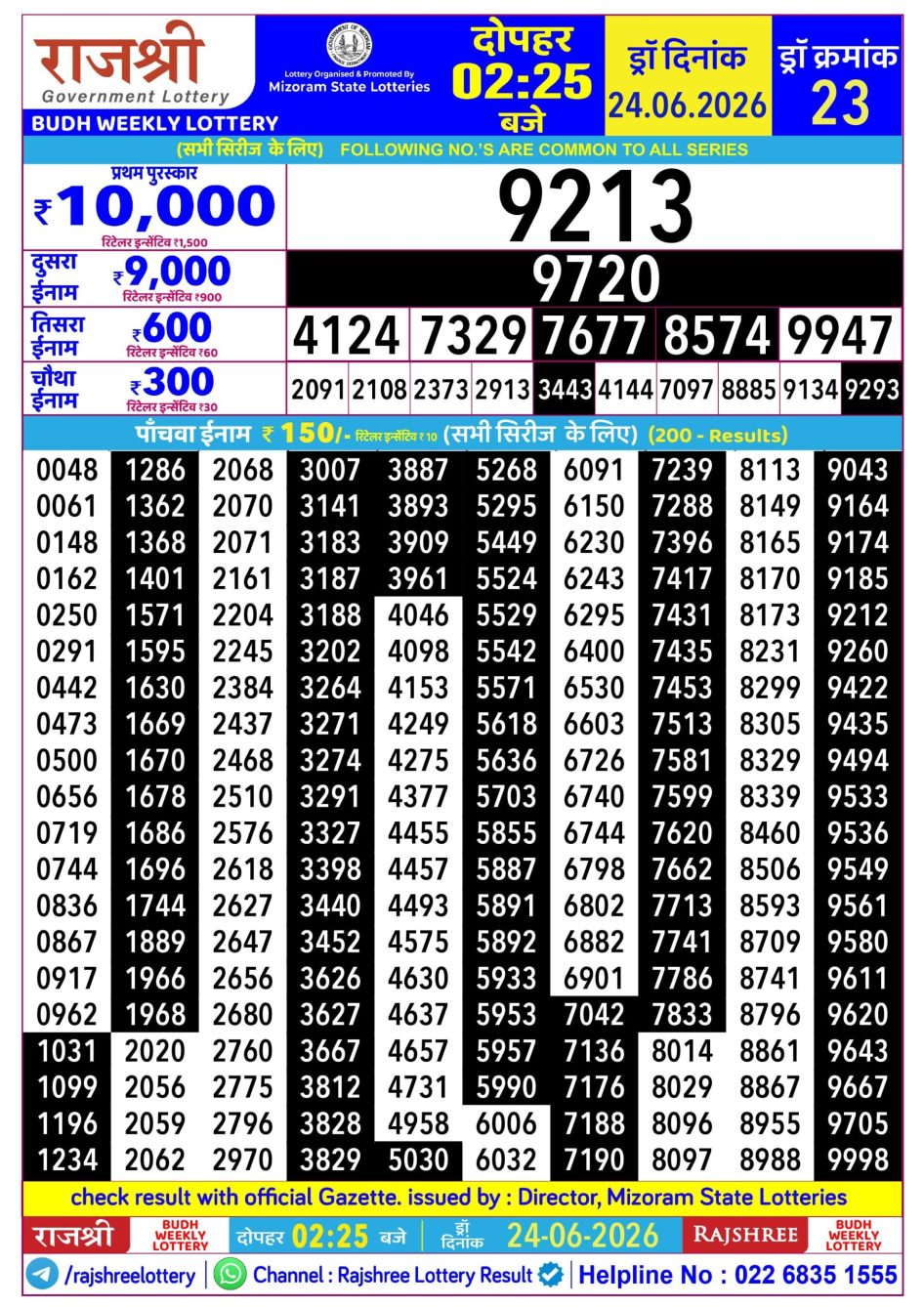 Everest Result Today Dear Lottery Chart