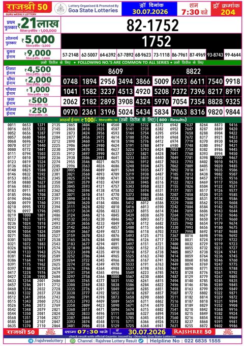 Everest Result Today Dear Lottery Chart