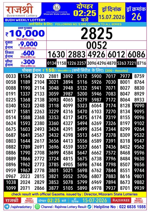 Everest Result Today Dear Lottery Chart