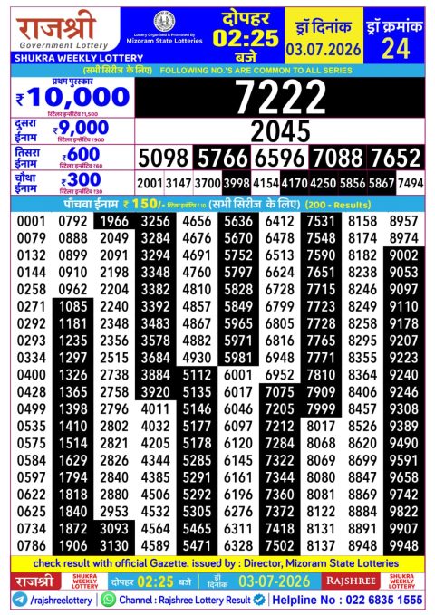 Everest Result Today Dear Lottery Chart