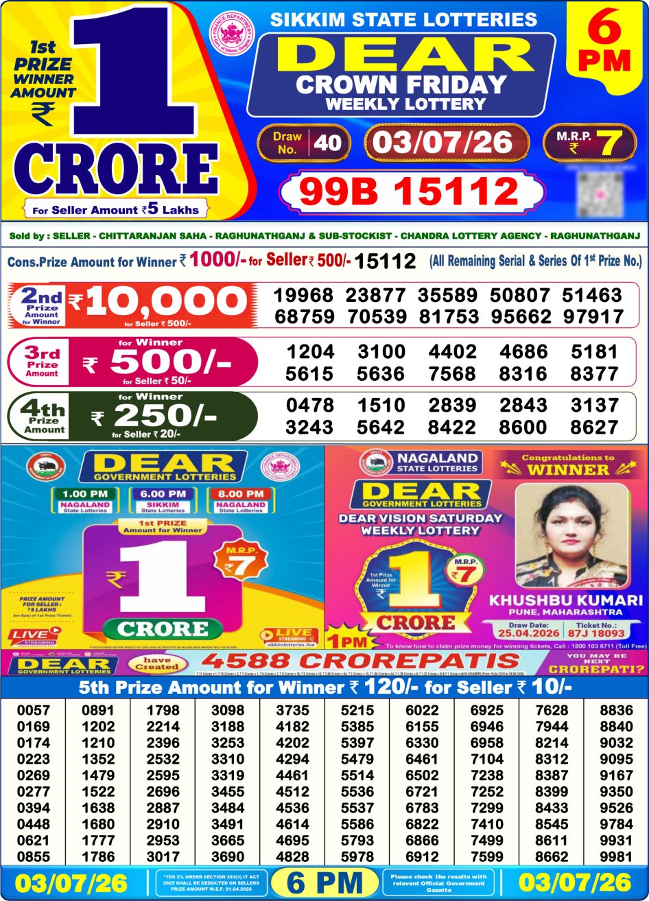 Everest Result Today Dear Lottery Chart
