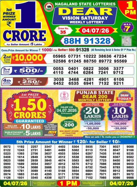 Everest Result Today Dear Lottery Chart