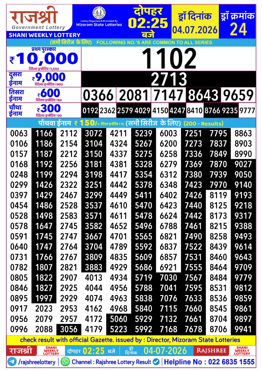 Everest Result Today Dear Lottery Chart
