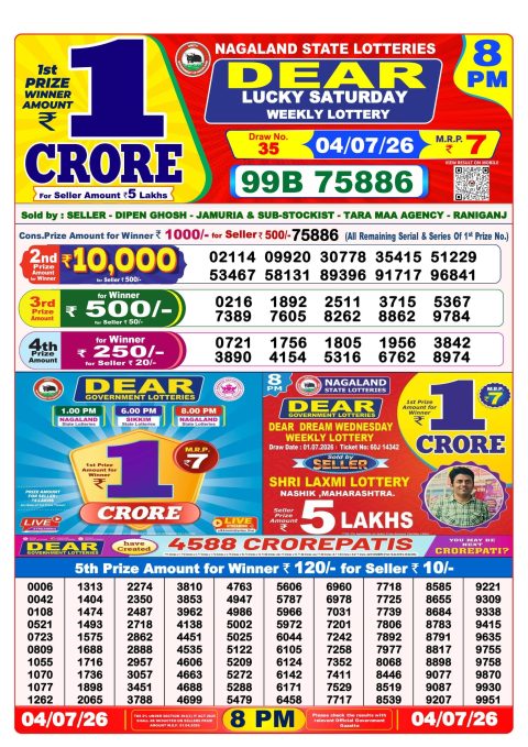 Everest Result Today Dear Lottery Chart