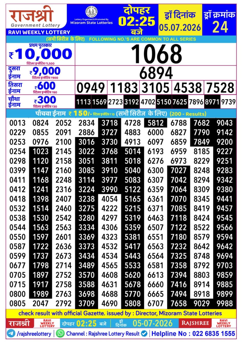 Everest Result Today Dear Lottery Chart
