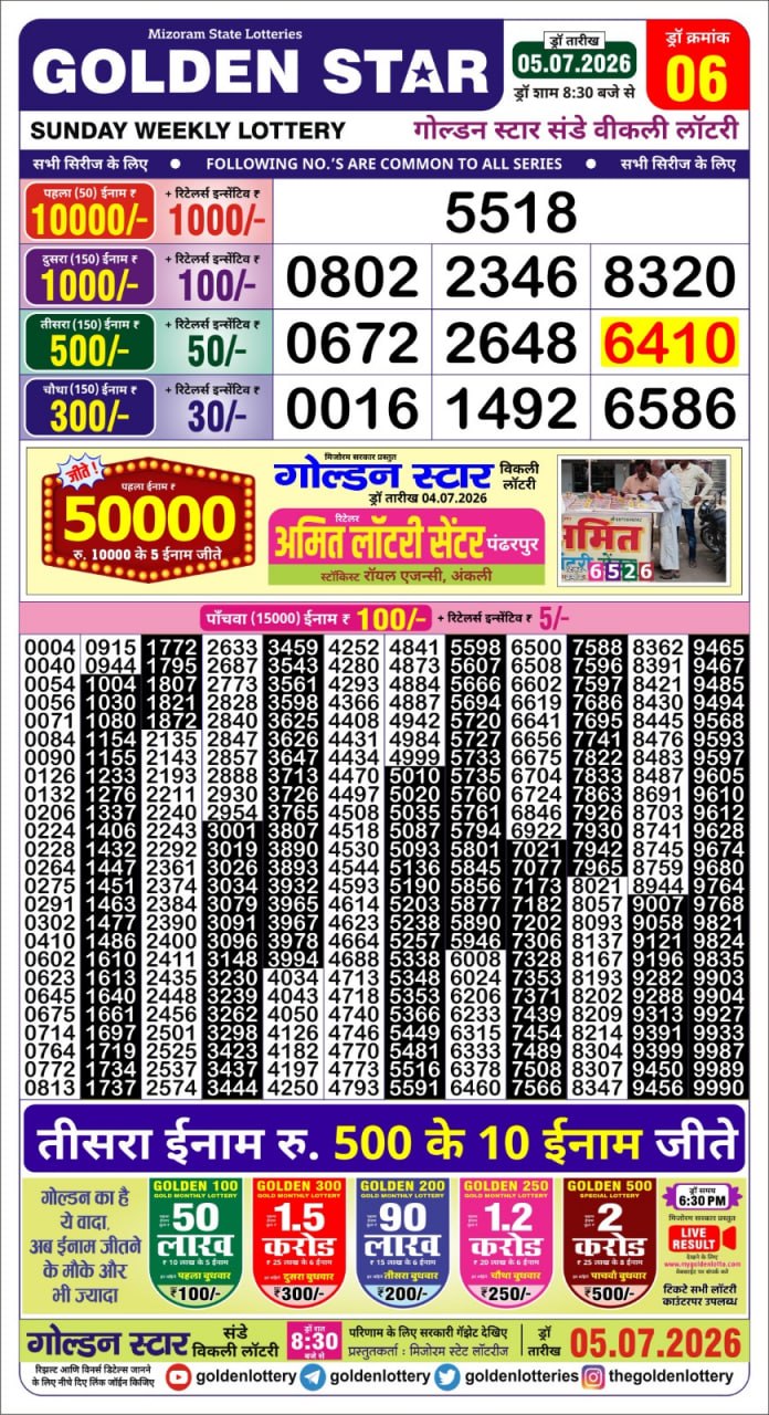 Everest Result Today Dear Lottery Chart