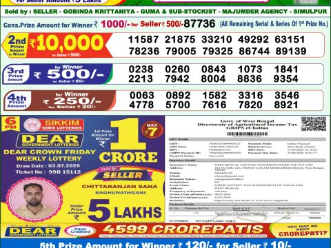 Everest Result Today Dear Lottery Chart