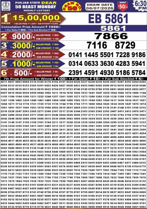 Everest Result Today Dear Lottery Chart