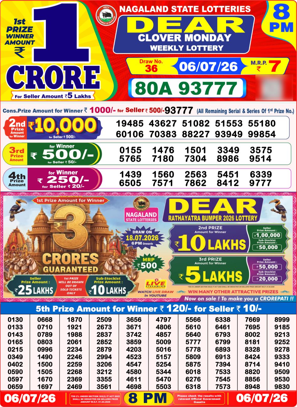 Everest Result Today Dear Lottery Chart