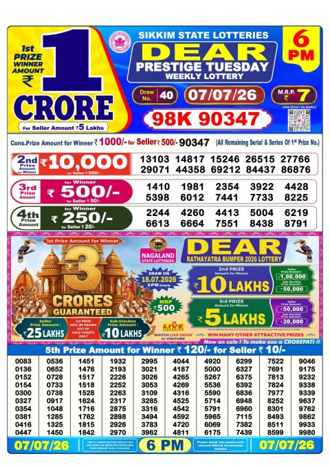 Everest Result Today Dear Lottery Chart