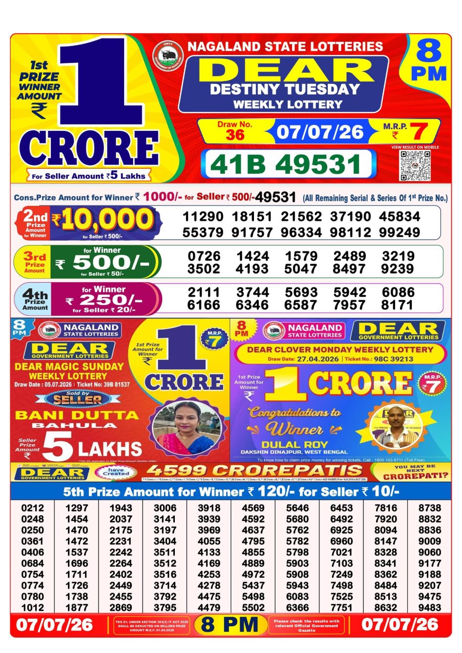 Everest Result Today Dear Lottery Chart