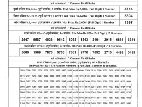 Everest Result Today Dear Lottery Chart