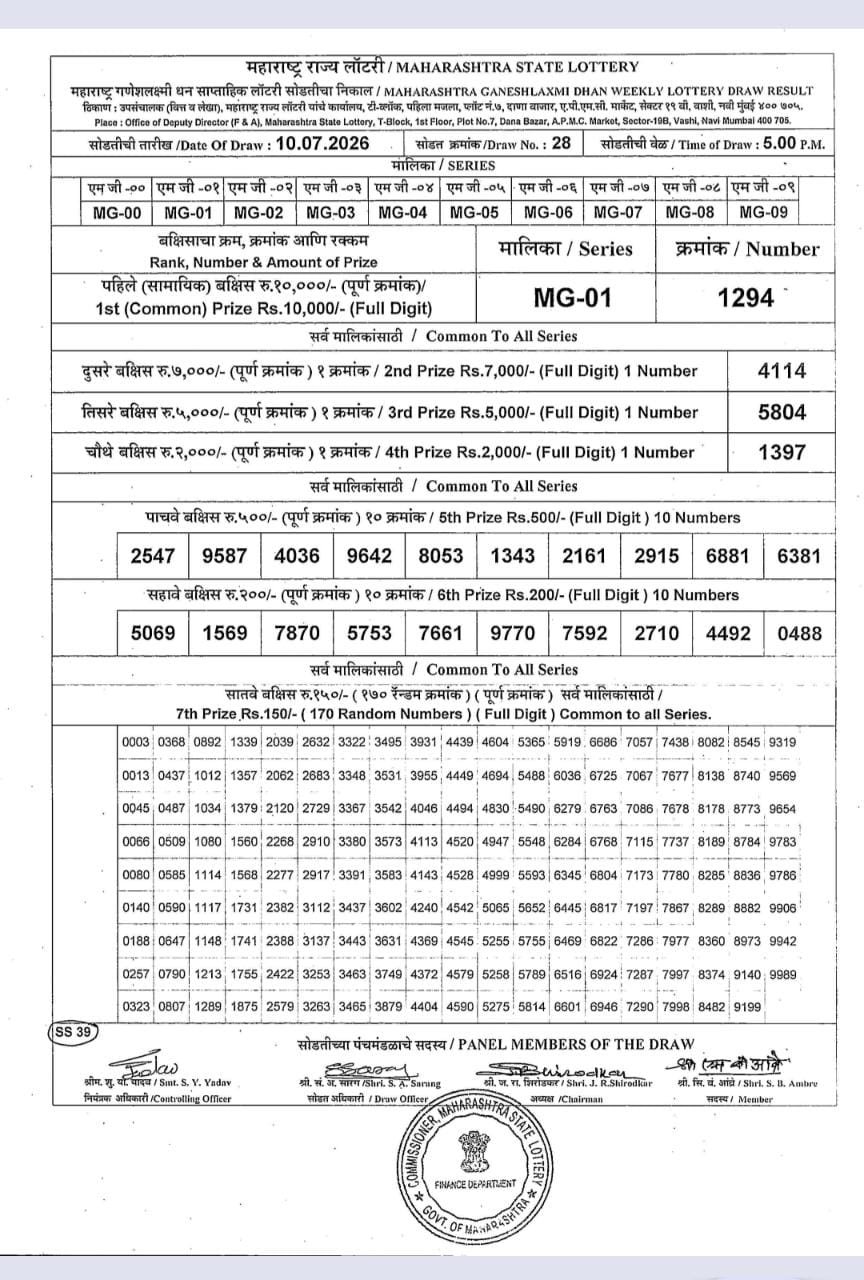 Everest Result Today Dear Lottery Chart